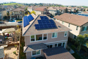 An image of solar panels on a roof.