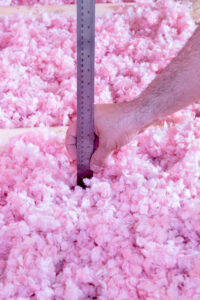 A picture showing the depth of insulation.