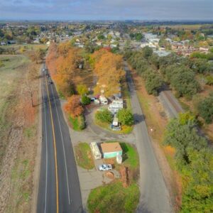 An aerial image of a Wheatland neighborhood.