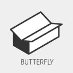 Clipart showing a butterfly roof.