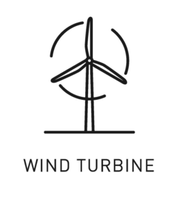 Clipart of a wind turbine.