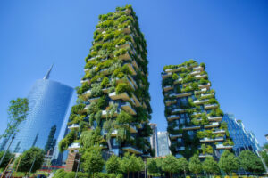 An image of Bosco Verticale or “Vertical Forest”, Milan, Italy.