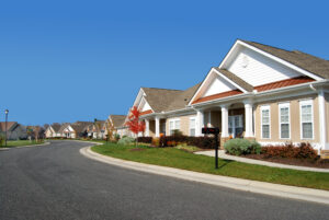 A neighborhood of ranch-style homes.