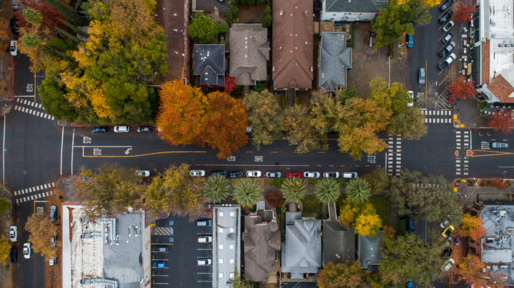 An aerial picture of Midtown Sacramento