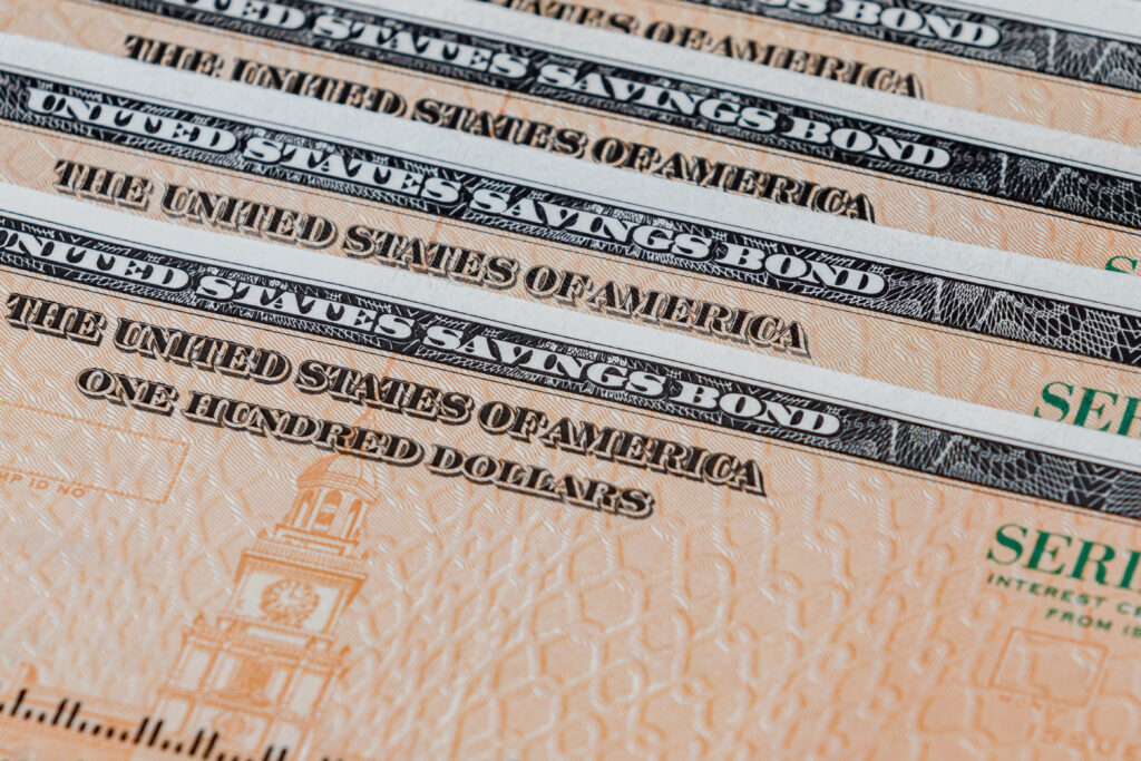 An image of U.S. savings bonds.