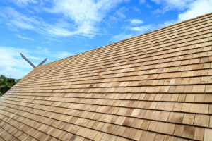 A wood roof.