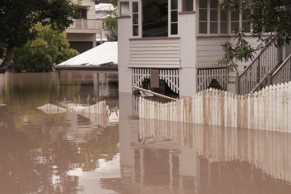 An image of a flooded home in Brisbane.